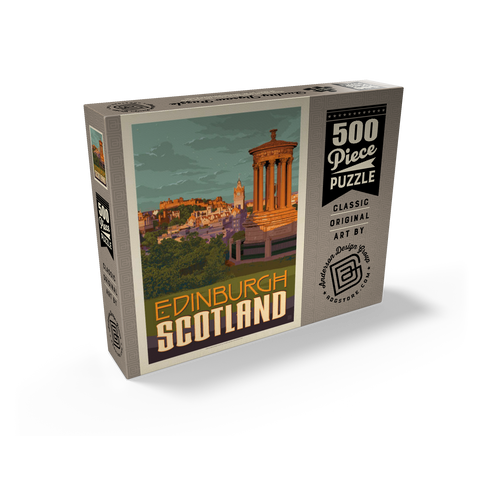 Scotland: Edinburgh, Vintage Poster 500 Jigsaw Puzzle box view2