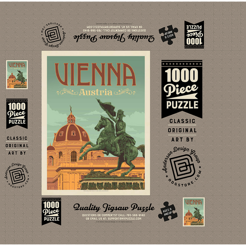 Austria: Vienna, Vintage Poster 1000 Jigsaw Puzzle box 3D Modell