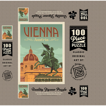 Austria: Vienna, Vintage Poster 100 Jigsaw Puzzle box 3D Modell