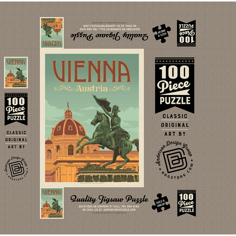 Austria: Vienna, Vintage Poster 100 Jigsaw Puzzle box 3D Modell