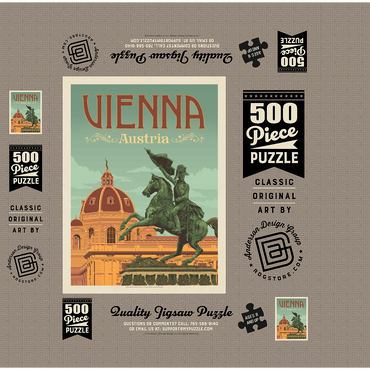 Austria: Vienna, Vintage Poster 500 Jigsaw Puzzle box 3D Modell