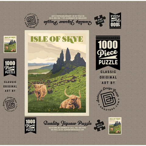 Scotland: Isle Of Skye, Vintage Poster 1000 Jigsaw Puzzle box 3D Modell