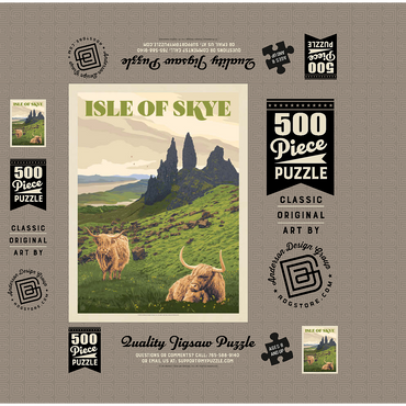 Scotland: Isle Of Skye, Vintage Poster 500 Jigsaw Puzzle box 3D Modell