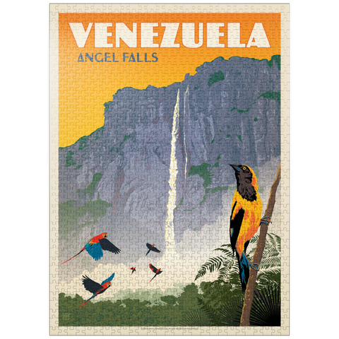 puzzleplate Venezuela: Angel Falls, Vintage Poster 1000 Jigsaw Puzzle