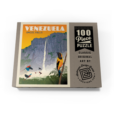 Venezuela: Angel Falls, Vintage Poster 100 Jigsaw Puzzle box view3