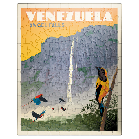 puzzleplate Venezuela: Angel Falls, Vintage Poster 100 Jigsaw Puzzle
