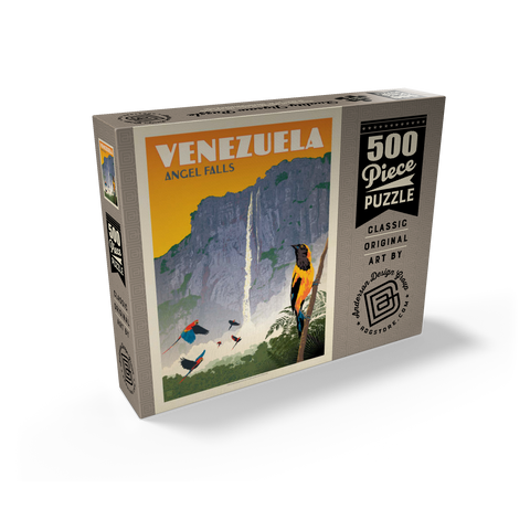 Venezuela: Angel Falls, Vintage Poster 500 Jigsaw Puzzle box view2