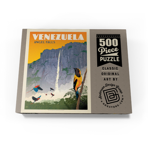 Venezuela: Angel Falls, Vintage Poster 500 Jigsaw Puzzle box view3