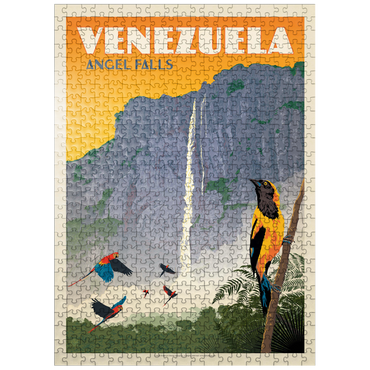 puzzleplate Venezuela: Angel Falls, Vintage Poster 500 Jigsaw Puzzle