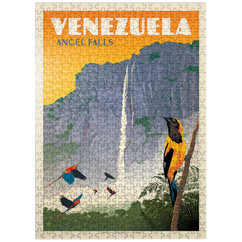 puzzleplate Venezuela: Angel Falls, Vintage Poster 500 Jigsaw Puzzle