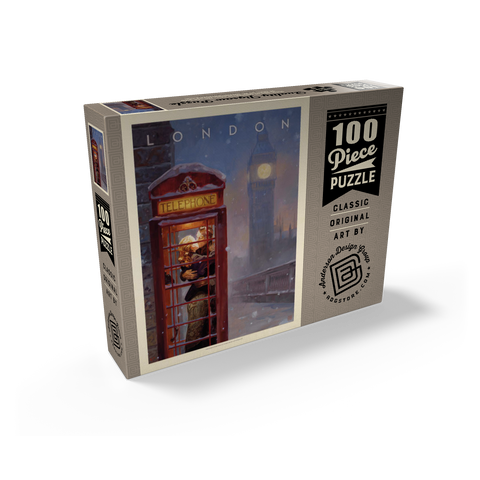 England: London Phone Booth, Vintage Poster 100 Jigsaw Puzzle box view2