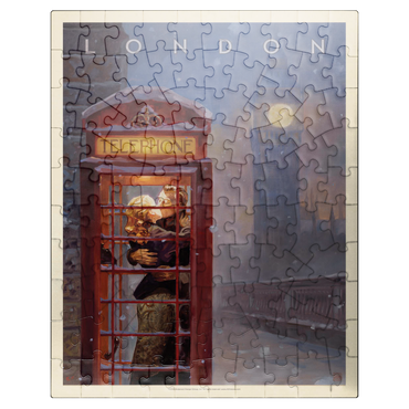 puzzleplate England: London Phone Booth, Vintage Poster 100 Jigsaw Puzzle