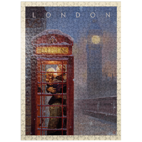 puzzleplate England: London Phone Booth, Vintage Poster 500 Jigsaw Puzzle