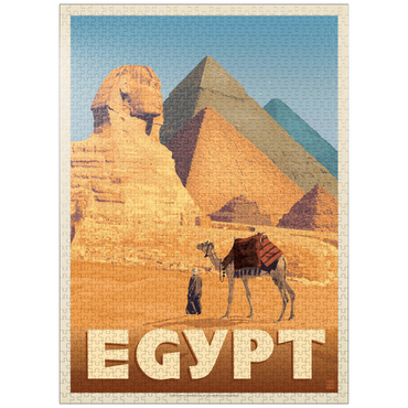 puzzleplate Egypt: Pyramids and the Great Sphinx, Vintage Poster 1000 Jigsaw Puzzle