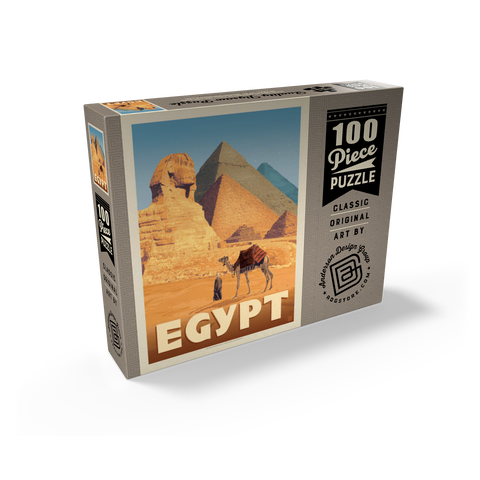 Egypt: Pyramids and the Great Sphinx, Vintage Poster 100 Jigsaw Puzzle box view2