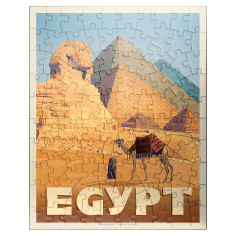 puzzleplate Egypt: Pyramids and the Great Sphinx, Vintage Poster 100 Jigsaw Puzzle