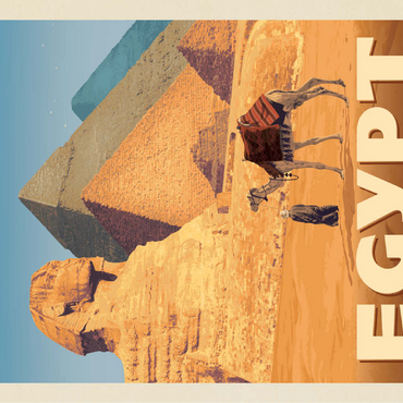 Egypt: Pyramids and the Great Sphinx, Vintage Poster 100 Jigsaw Puzzle 3D Modell