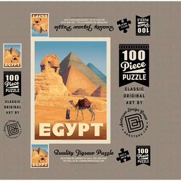 Egypt: Pyramids and the Great Sphinx, Vintage Poster 100 Jigsaw Puzzle box 3D Modell