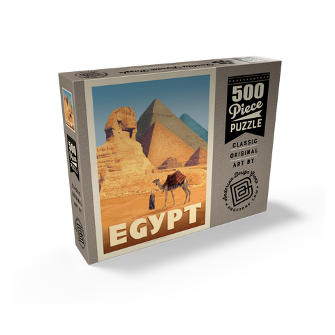 Egypt: Pyramids and the Great Sphinx, Vintage Poster 500 Jigsaw Puzzle box view2