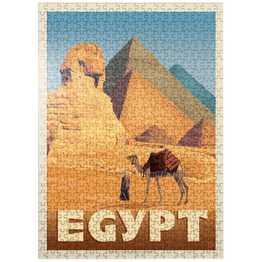 puzzleplate Egypt: Pyramids and the Great Sphinx, Vintage Poster 500 Jigsaw Puzzle