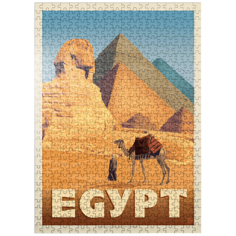 puzzleplate Egypt: Pyramids and the Great Sphinx, Vintage Poster 500 Jigsaw Puzzle