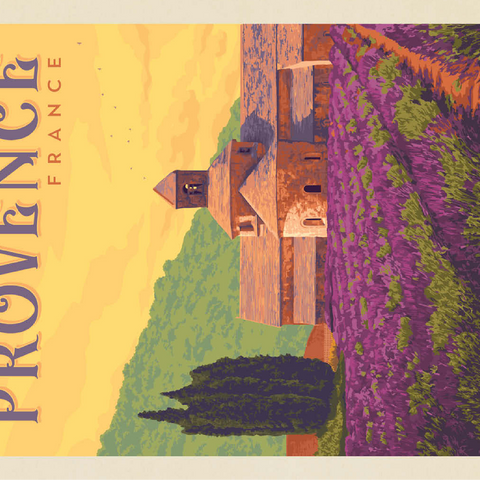 France: Provence, Vintage Poster 100 Jigsaw Puzzle 3D Modell