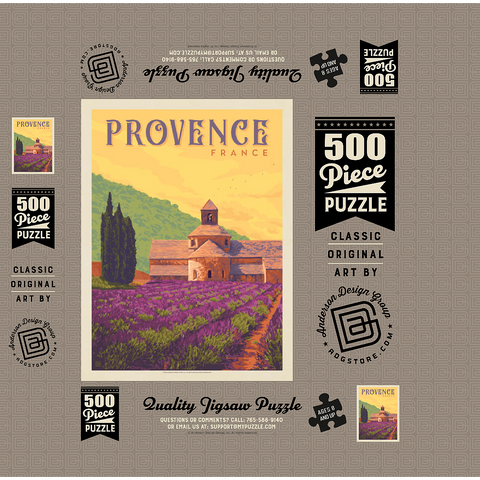 France: Provence, Vintage Poster 500 Jigsaw Puzzle box 3D Modell
