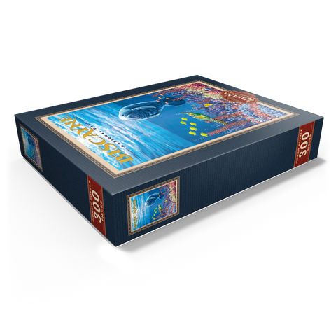 Biscayne National Park - Manatees Whispering Beneath, Vintage Travel Poster 300 Jigsaw Puzzle box view1