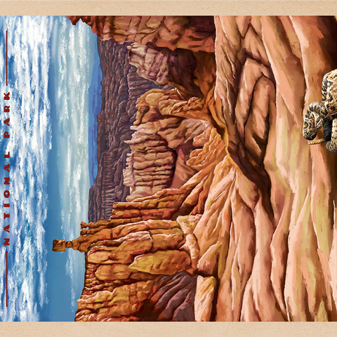 Bryce Canyon National Park - Pillars of Stone, Vintage Travel Poster 1000 Jigsaw Puzzle 3D Modell