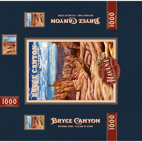 Bryce Canyon National Park - Pillars of Stone, Vintage Travel Poster 1000 Jigsaw Puzzle box 3D Modell