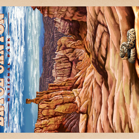 Bryce Canyon National Park - Pillars of Stone, Vintage Travel Poster 100 Jigsaw Puzzle 3D Modell
