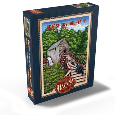 Great Smoky Mountains National Park - Enchanted Mill Among Smoky Highlands, Vintage Travel Poster 1000 Jigsaw Puzzle box view1