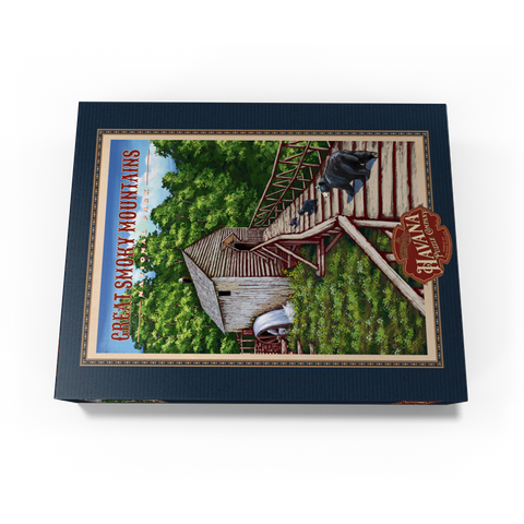 Great Smoky Mountains National Park - Enchanted Mill Among Smoky Highlands, Vintage Travel Poster 300 Jigsaw Puzzle box view3