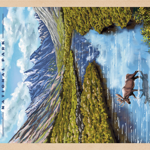 Gates of the Arctic National Park - The Arctic Whisper, Vintage Travel Poster 1000 Jigsaw Puzzle 3D Modell