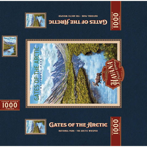 Gates of the Arctic National Park - The Arctic Whisper, Vintage Travel Poster 1000 Jigsaw Puzzle box 3D Modell