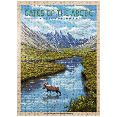 puzzleplate Gates of the Arctic National Park - The Arctic Whisper, Vintage Travel Poster 500 Jigsaw Puzzle