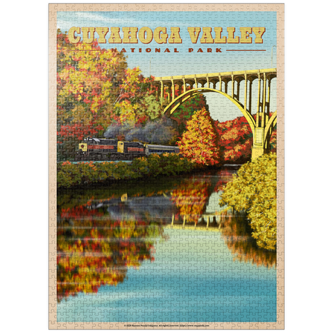 puzzleplate Cuyahoga Valley - Train Journey through Autumn, Vintage Travel Poster 1000 Jigsaw Puzzle