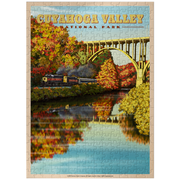 puzzleplate Cuyahoga Valley - Train Journey through Autumn, Vintage Travel Poster 300 Jigsaw Puzzle