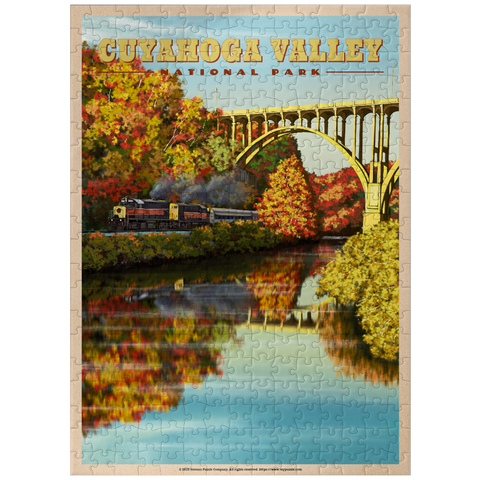 puzzleplate Cuyahoga Valley - Train Journey through Autumn, Vintage Travel Poster 300 Jigsaw Puzzle
