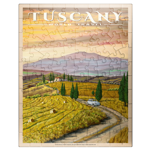 puzzleplate Tuscany - Val d'Orcia, Vintage Travel Poster 100 Jigsaw Puzzle