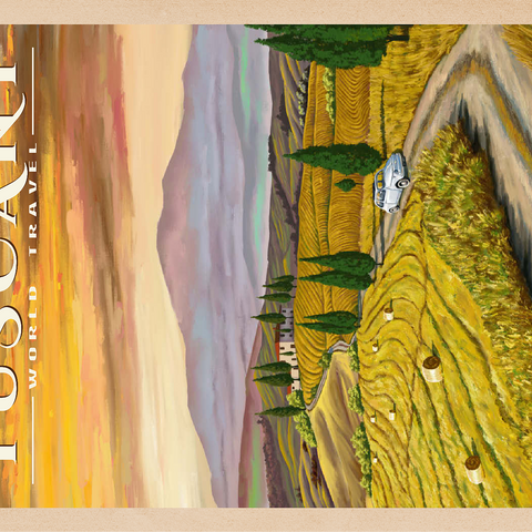 Tuscany - Val d'Orcia, Vintage Travel Poster 100 Jigsaw Puzzle 3D Modell