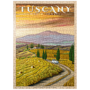 puzzleplate Tuscany - Val d'Orcia, Vintage Travel Poster 500 Jigsaw Puzzle