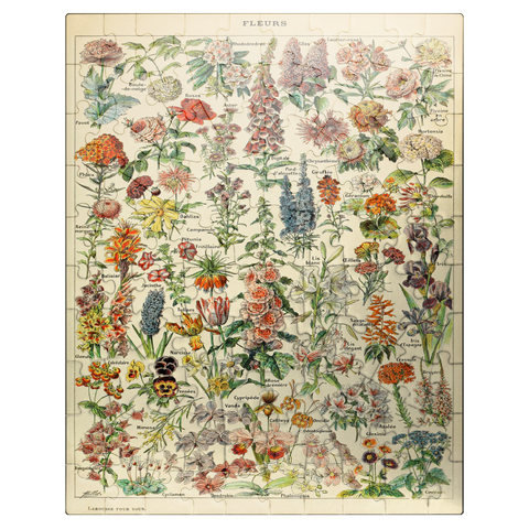 puzzleplate Fleurs - Flowers For All, Vintage Art Poster, Adolphe Millot 100 Jigsaw Puzzle