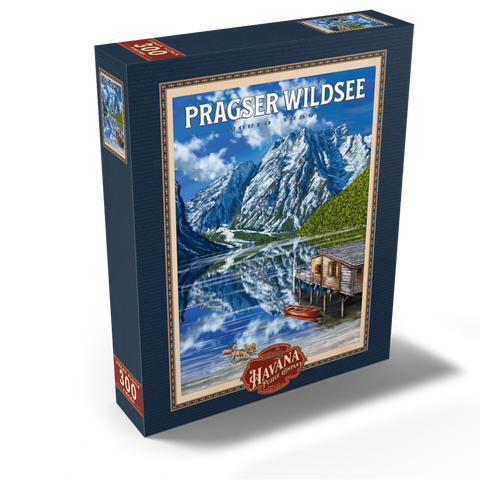 Pragser Wildsee - Mountain Reflections, Vintage Travel Poster 300 Jigsaw Puzzle box view2
