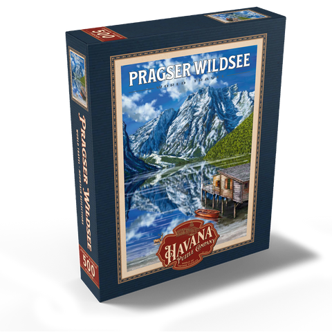 Pragser Wildsee - Mountain Reflections, Vintage Travel Poster 500 Jigsaw Puzzle box view1
