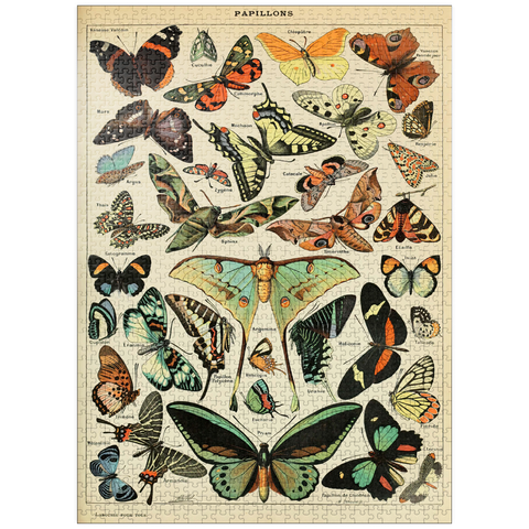 puzzleplate Papillons - Butterflies For All, Vintage Art Poster, Adolphe Millot 1000 Jigsaw Puzzle