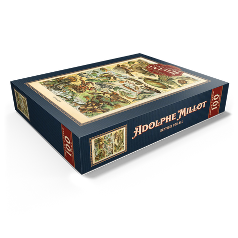 Reptiles For All, Vintage Art Poster, Adolphe Millot 100 Jigsaw Puzzle box view1