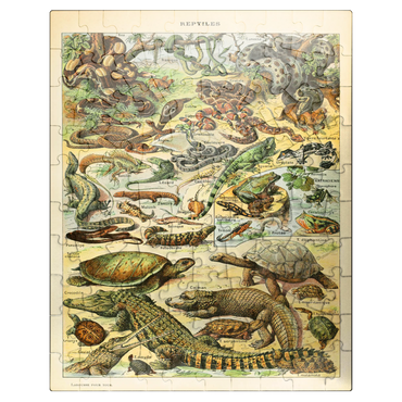 puzzleplate Reptiles For All, Vintage Art Poster, Adolphe Millot 100 Jigsaw Puzzle