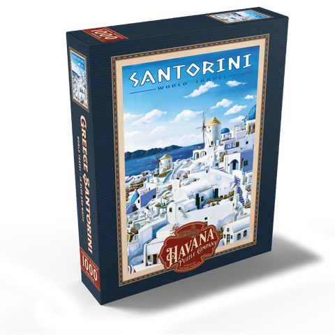 Greece Santorini - In Blue and White, Vintage Travel Poster 1000 Jigsaw Puzzle box view1