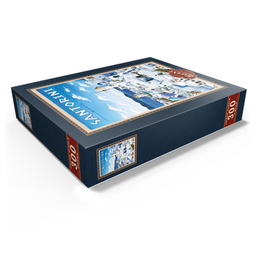 Greece Santorini - In Blue and White, Vintage Travel Poster 300 Jigsaw Puzzle box view1
